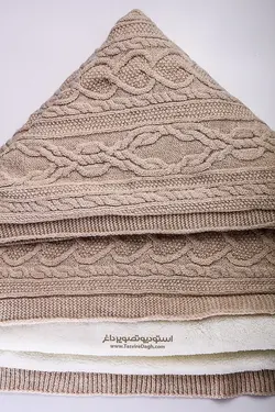 پتو نوزادی بافتنی لاینردار نیپرلند ترکیه رنگ کرم  nipperland