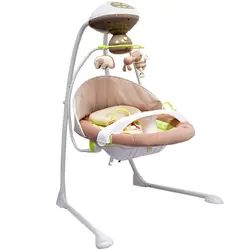 تاب وگهواره برقی پیرگاردین اصل چرخشی به طرفین با اویز عروسکی موزیکال و  رنگ کرم    pierre cardin