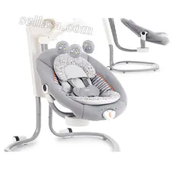 تاب وگهواره برقی جویی مدل سرینا جدید 2021 چند کاره  با چراغ خواب و قابلیت حمل و نقل توسط دسته کریر و موزیکال با تنظیم سرعت و چرخش به تمامی جهات  رنگ طوسی  joie serina