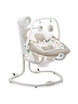 تاب وگهواره برقی جویی مدل سرینا رنگ کرم با قبالیت چرخش به همه جهات و موزیکال و چراغدار با دستگیره حمل و نقل اسان 2021 جدید   joie / serina