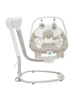 تاب وگهواره برقی جویی مدل سرینا رنگ کرم با قبالیت چرخش به همه جهات و موزیکال و چراغدار با دستگیره حمل و نقل اسان 2021 جدید   joie / serina