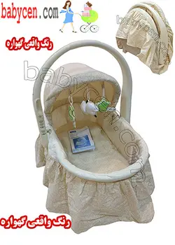 تخت نوزادی 2 کاره چرخدار موزیکال چراغدار با دستگاه ویبراتور و تنظیم ارتفاع و دارای تشک تعویض  و قابلیت تبدیل به ساک حمل  رنگ کرم فرست ییرز      The First Years Baby Bassinet