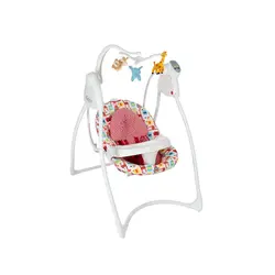 تاب باطری خور گراکو فقط با باطری کار میکند و موزیکال و سرعت 6 حالته با تایمر و خواب کامل نوزادی و سینی غذای کودک رنگ قزمز فشن graco - بارنی