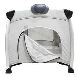 تخت و پارک گهواره شو بیبی فور لایف المان با جای تعویض و اویز تخت موزیکال چراغدار رنگ طوسی   baby 4 life  p130