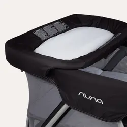 تخت و پارک نونا مدل سنا رنگ طوسی با تشک تعویض مشکی Nuna Sena Travel Cot Graphite - بارنی