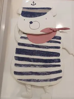تشک و بالشت عروسکی خرسی نوزادی اصل ترکیه سفید ابی ملوانی  bibaby / turkey
