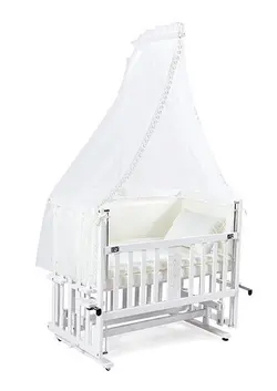 تخت و گهواره isiz مدل Lily-تخت وگهواره چوبی ترک  درب بغل بازشو وچرخدار isiz -lily