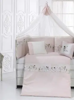 سرویس خواب مام شاپ 3 تکه دم دستی نوزادی مخصوص تخت پارک نوزاد MOMISHOP