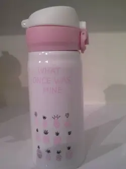 فلاسک کودک داخل استیل یونیک صورتی سفید اناناس BABY YUGA