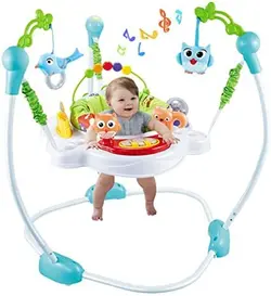 جامپر کودک موزیکال چراغدار جدید بیبی آینر آمریکا  رنگ سفید-ابی     baby bouncing chair - baby jumping