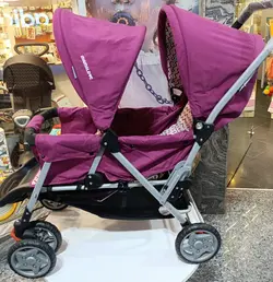کالسکه دوقلو مامالاو پشت سرهم با خواب کامل و جمع شو عالی و سبک وزن و اورجینال    mamalove