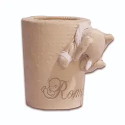 سطل اتاق كودک رومنس طرح فیل کرم و طوسی ROMANCE