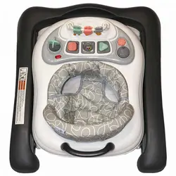 روروک بیبی فور لایف واکر شو هشت چرخ طوسی رنگ جدید با تنظیم ارتفاع و صفحه موزیکال  baby 4 life