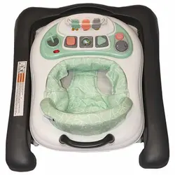 روروک بیبی فور لایف جدید واکر شو موزیکال چراغدار طوسی تشک سبز  baby 4 life