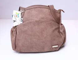 ساک لوازم جیر طبیعی نسکافه ای اصل کالن کام امریکا با زیانداز تعویض و جای شیشه و پستانک وعایق دما با بند سردوشی  kalencom