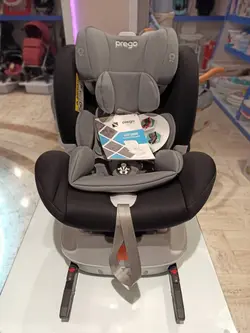 صندلی ماشین کودک پرگو مشکی-طوسی صندلی دوطرفه 25-0 کیلوگرم ایزوفیکس دار   prego carseat / isofix 0-25 kg