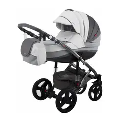 کالسکه ادامکس ویکو تمام چرم دولوکس کربن 4 تکه طوسی   ADAMEX VICCO DELUXE CARBON 102S