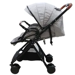 کالسکه بیبی فور لایف  دسته دو طرفه رو به مادر رنگ مشکی  با گرم کن پای کالسکه بیبی فور لایف baby 4 life