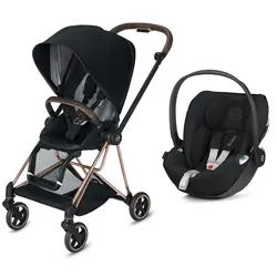 کالسکه کریر سایبکس میوس رزگلد مشکی و کریر کریکات شو کلود کیو پلاس مشکی cybex mios rose gold cloud  /black