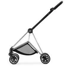 کالسکه کریر سایبکس میوس مشکی بدنه کروم با چرم دوزی مشکی و کریر ایتون 5 سایبکس مشکی cybex mios corom +AITON 5/black
