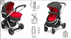 کالسکه کریر چیکو مدل اوربان پلاس با بیس صندلی ماشین و کریکات شونده با گرم کن پای کالسکه  chicco urban plus