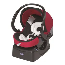 کریر چیکو اصل با بیس کریر و رنگ قرمز مشکی  و تشک دوبل میکروفایبر Chicco