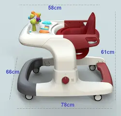 روروک کودک سه کاره جامپر شو و واکر شو ب ب کافورت موزیکال با چرخ های 360 درجه قفل دار و تنظیم ارتفاع  bb abc 3in1