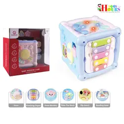 اسباب بازی فکری و اموزشی مکعب موزیکال 6 کاره لگو اشکال و بلز و درام  و پرس مونکی  sobebear / baby wisdom cube
