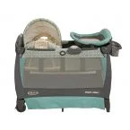 تخت و پارک گراکو مدل وینسلت گهواره دار با چنجر تعویض و دستگاه ویبراتور موزیکال و چراغ خواب و سبد مخصوص لوازم نوزادی     GRACO pack n play  / cuddle cove rocking seat WINSLET