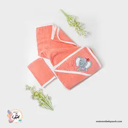 سرویس حوله  دوتکه نوزادی baby born نرم و لطیف. ضدحساسیت