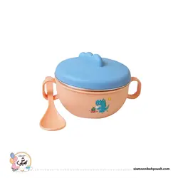 ظرف غذا تو استیل کودک طرح دایناسور (قاشق دار)