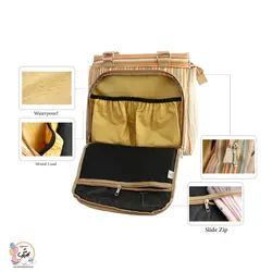 ساک لوازم کودک الا ELA مدل 2عددی پارچه کتان ضدلک و ضد آب دارای یک کیف همراه کوچک