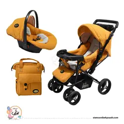 سرویس کالسکه 4 تکه بی بی لایک دلیجان سیت در ۳ حالت روبه مادرجنس اسکلت سوپر