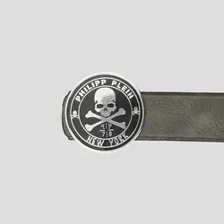 کمربند اسکلتی طرح فیلیپ پلین مدل Silver-Pirate رنگ طوسی کد Phs-621d6