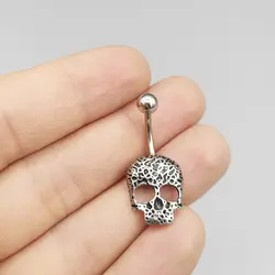 پیرسینگ ناف اسکلتی مدل Skull-Head کد Njd-918d5