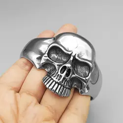 دستبند اسکلتی استیل مدل Huge Skull کد Njd-217d3