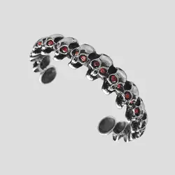 دستبند اسکلتی نگین دار استیل مدل 14Skulls کد Njd-217d4