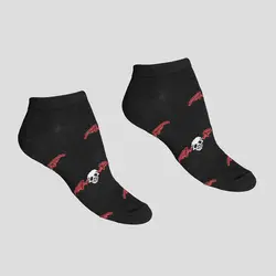 جوراب اسکلتی ساق کوتاه طرح جمجمه بالدار کد Phs976