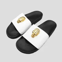 دمپایی اسکلتی طرح فیلیپ پلین رنگ سفید مدل GoldenSkull کد Phs569