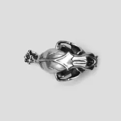 پلاک و گردنبند اسکلتی استیل دو تیکه طرح جمجمه پلنگ کد Njd-797d1