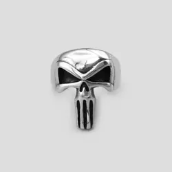 انگشتر اسکلتی استیل طرح پانیشر The Punisher مدل Simp کد Njd696