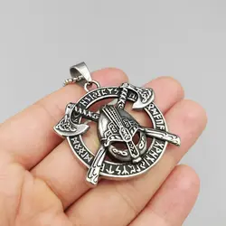 پلاک و گردنبند استیل مدال شوالیه طرح کلاهخود و تبر کد Njd-663d7