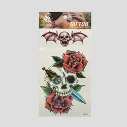 تتو موقت اسکلتی مدل Rose And Bat کد Frh-594d4