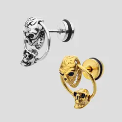 پیرسینگ گوش اسکلتی مدل جمجمه دوبل کد Hsn-735d1