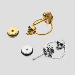 پیرسینگ گوش اسکلتی مدل جمجمه دوبل کد Hsn-735d1