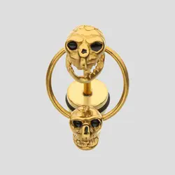 پیرسینگ گوش اسکلتی مدل جمجمه دوبل کد Hsn-735d1