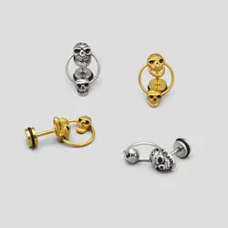 پیرسینگ گوش اسکلتی مدل جمجمه دوبل کد Hsn-735d1