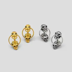 پیرسینگ گوش اسکلتی مدل جمجمه دوبل کد Hsn-735d1