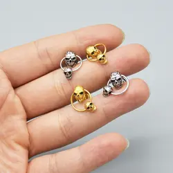 پیرسینگ گوش اسکلتی مدل جمجمه دوبل کد Hsn-735d1