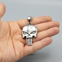 پلاک و گردنبند استیل اسکلتی مدل پانیشر The punisher کد Njd-696d1